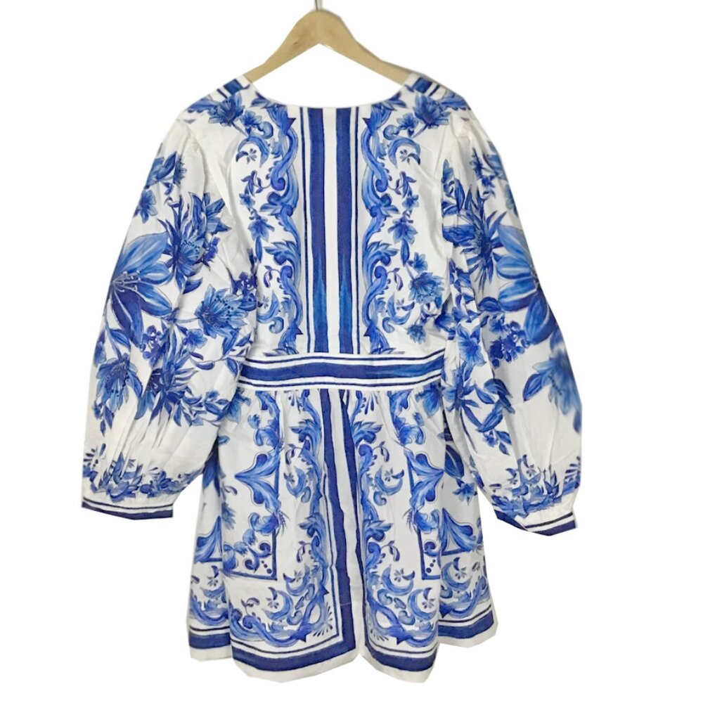 Farm Rio Off-White Garden Tiles Mini Dress - Picture 12 of 16